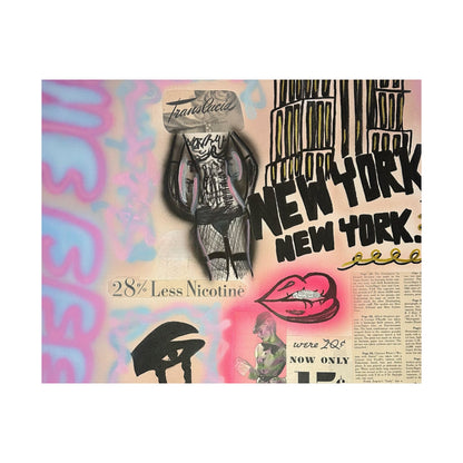 "new york, new york" airbrush horizontal print