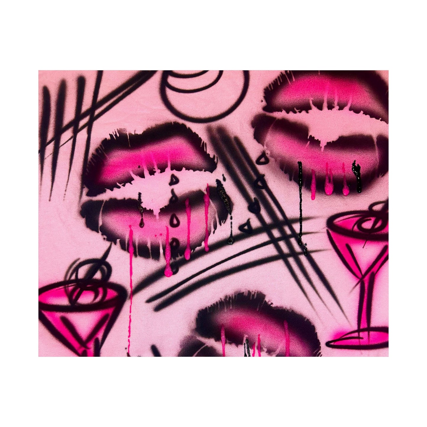 "glossy pout" airbrush horizontal print