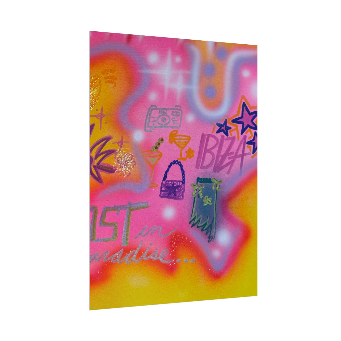 "ibiza" airbrush rolled print