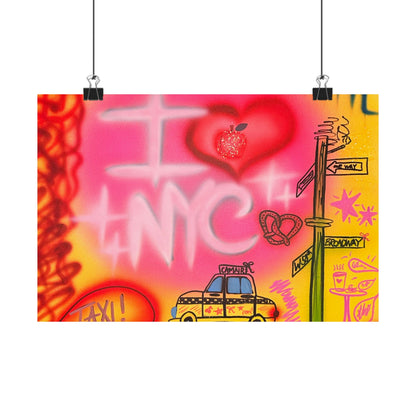 "in the city" airbrush horizontal print