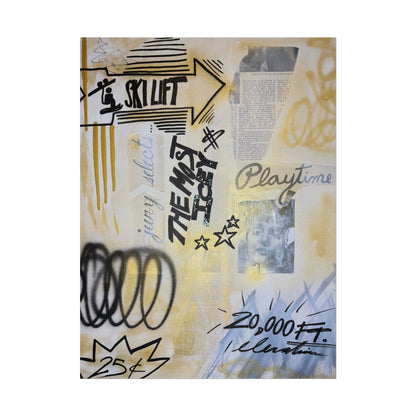 "golden glacier" airbrush rolled print