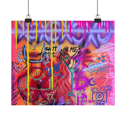 "shots on me!" airbrush horizontal print