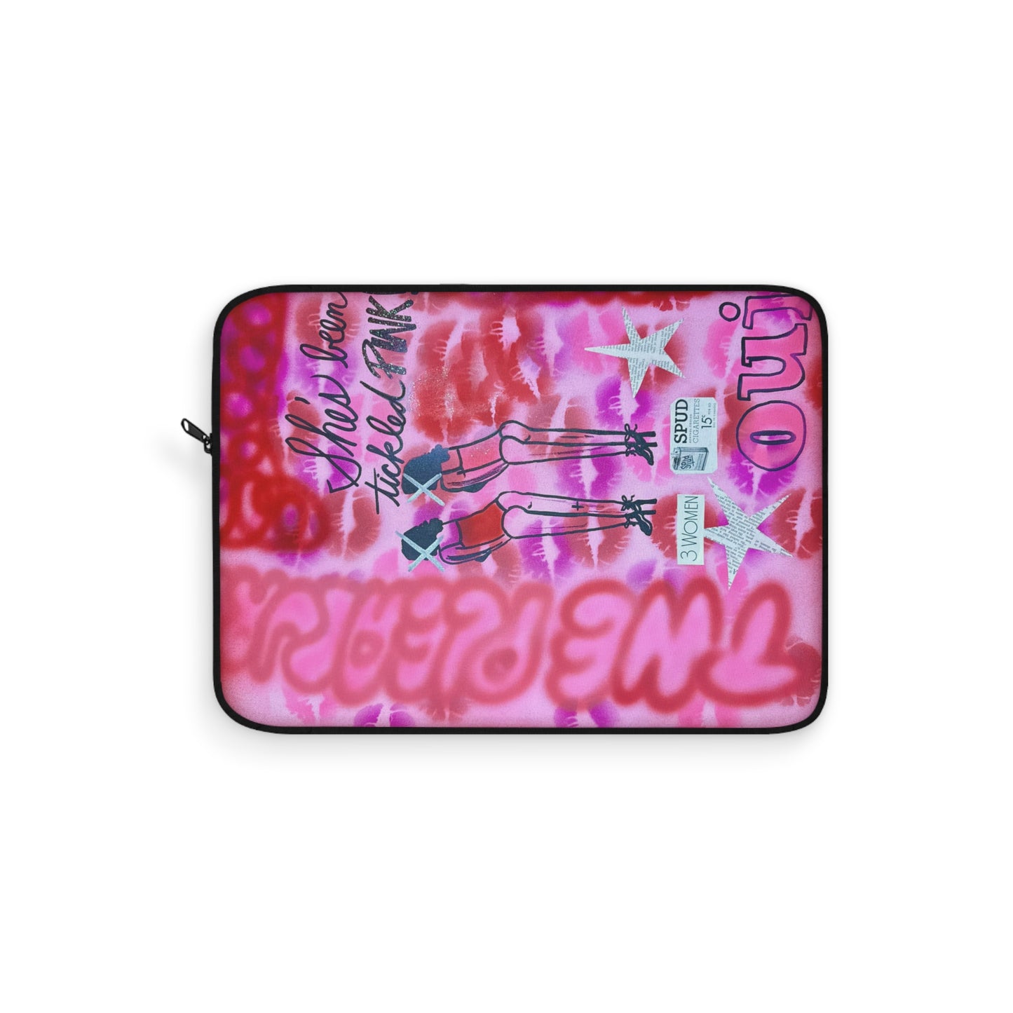 "tickled pink!" airbrush laptop sleeve