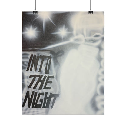 "into the night" airbrush rolled print