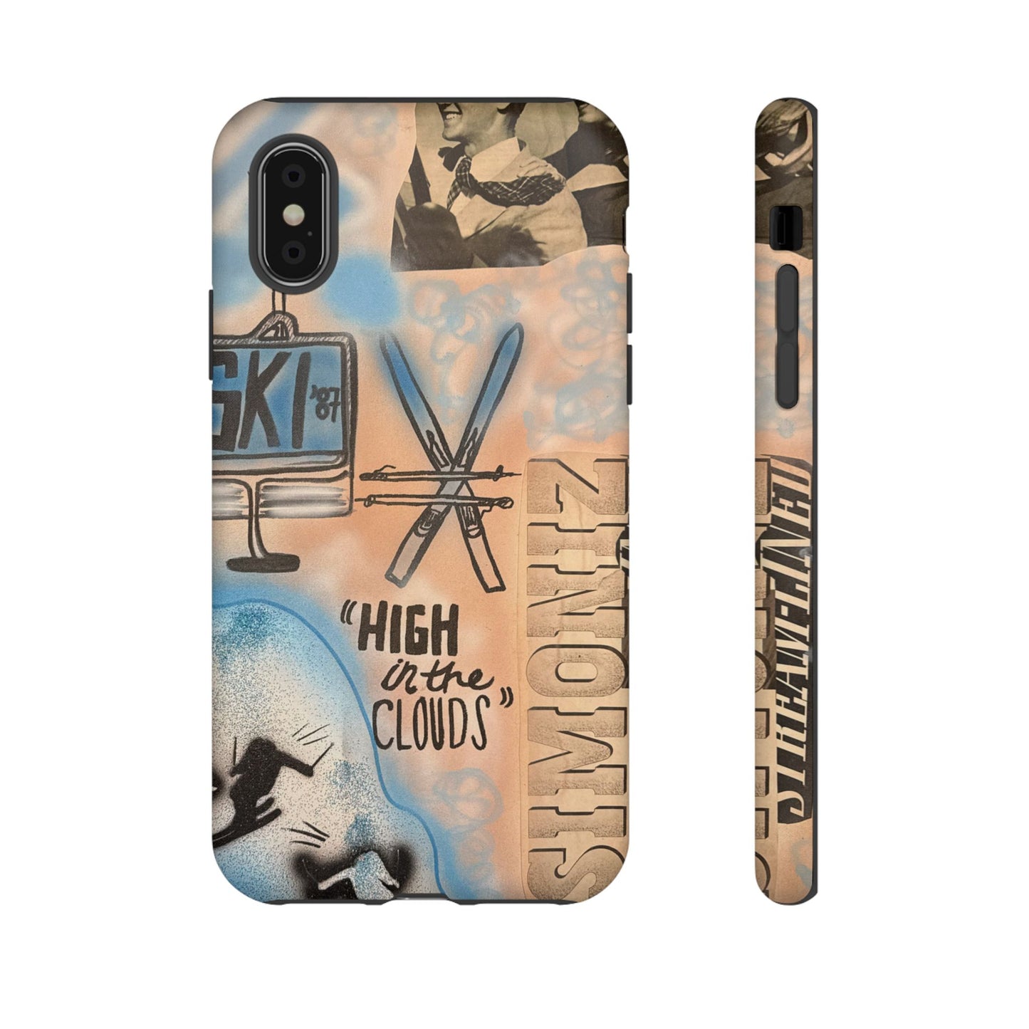 "high in the clouds" airbrush iPhone case