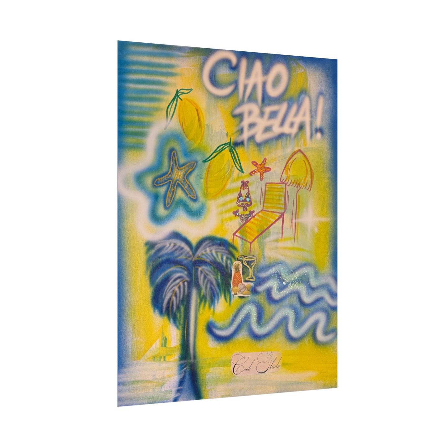 "ciao bella" airbrush rolled print