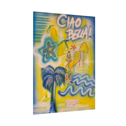 "ciao bella" airbrush rolled print