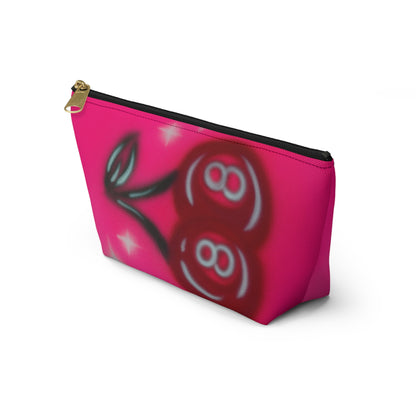 "cherry 8ball" airbrush makeup pouch