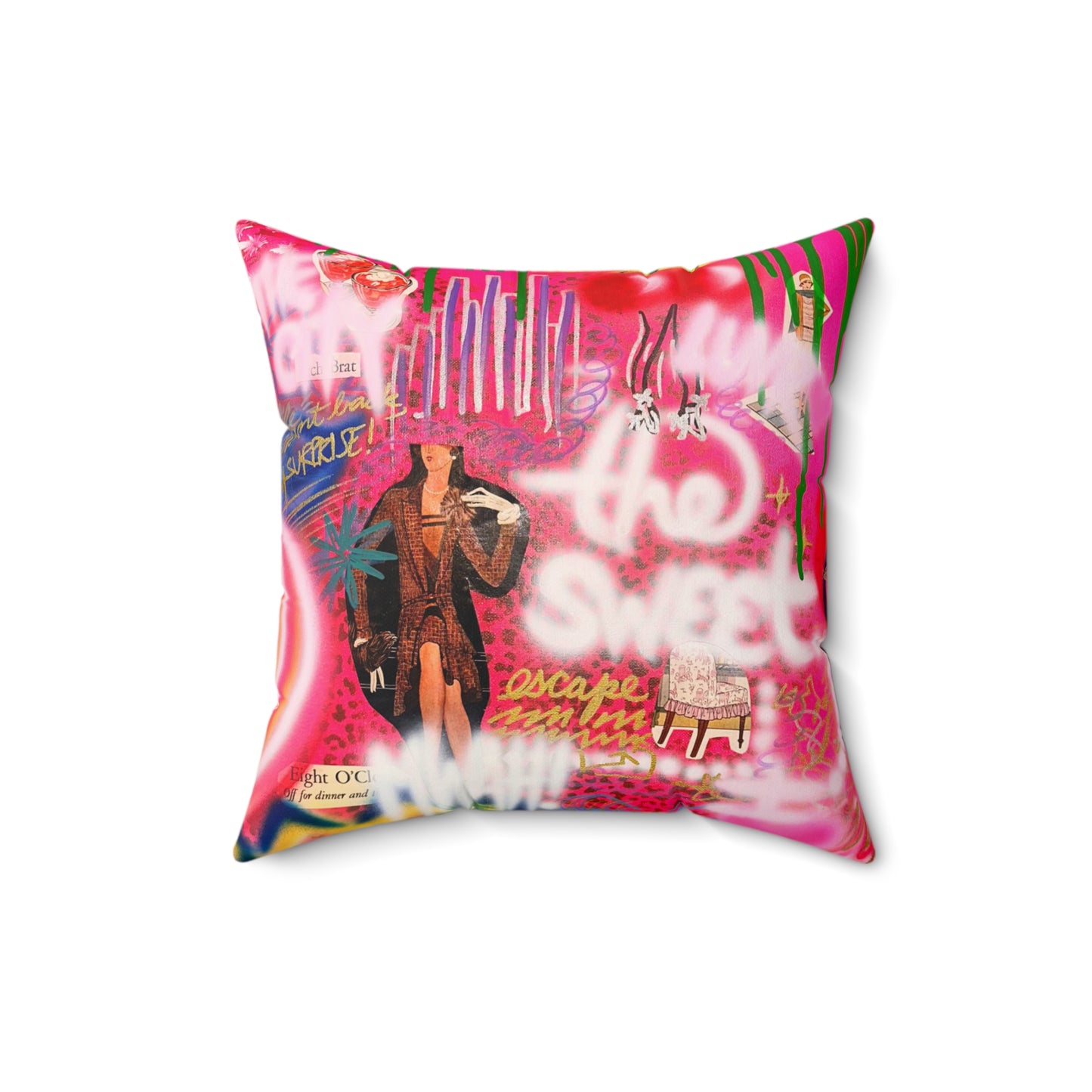 "sweet escape" airbrush pillow