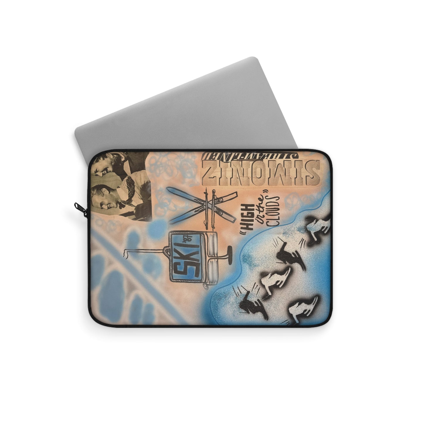 "high in the clouds" airbrush laptop sleeve