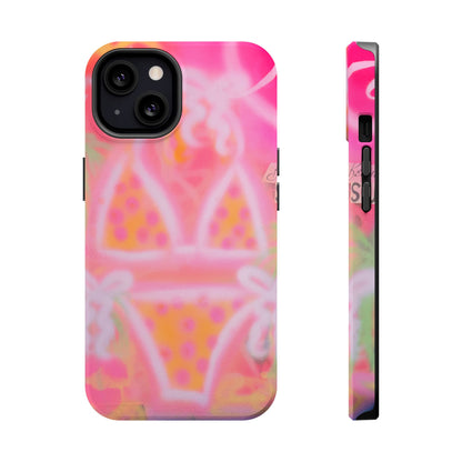 MagSafe "yellow polka dot bikini" airbrush iPhone case