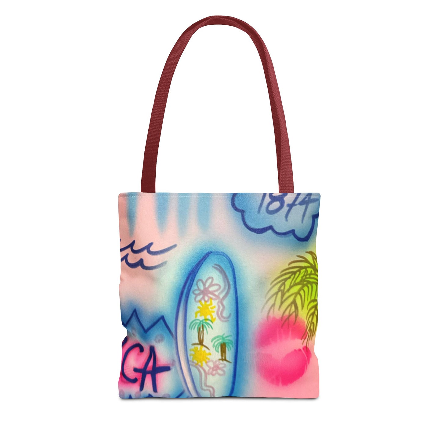 "in the wave" airbrush tote bag