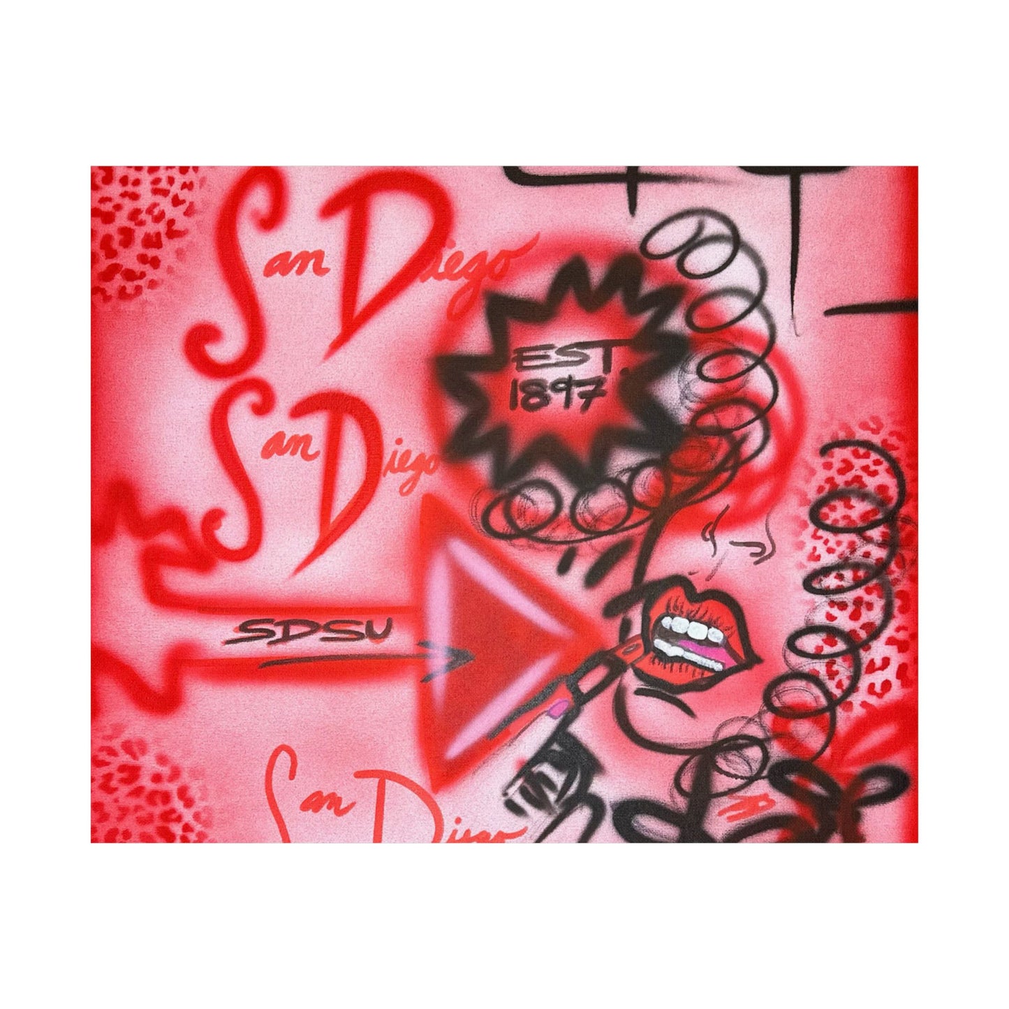 "san diego" airbrush horizontal print