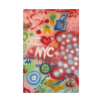 "i <3 NYC" airbrush rolled print