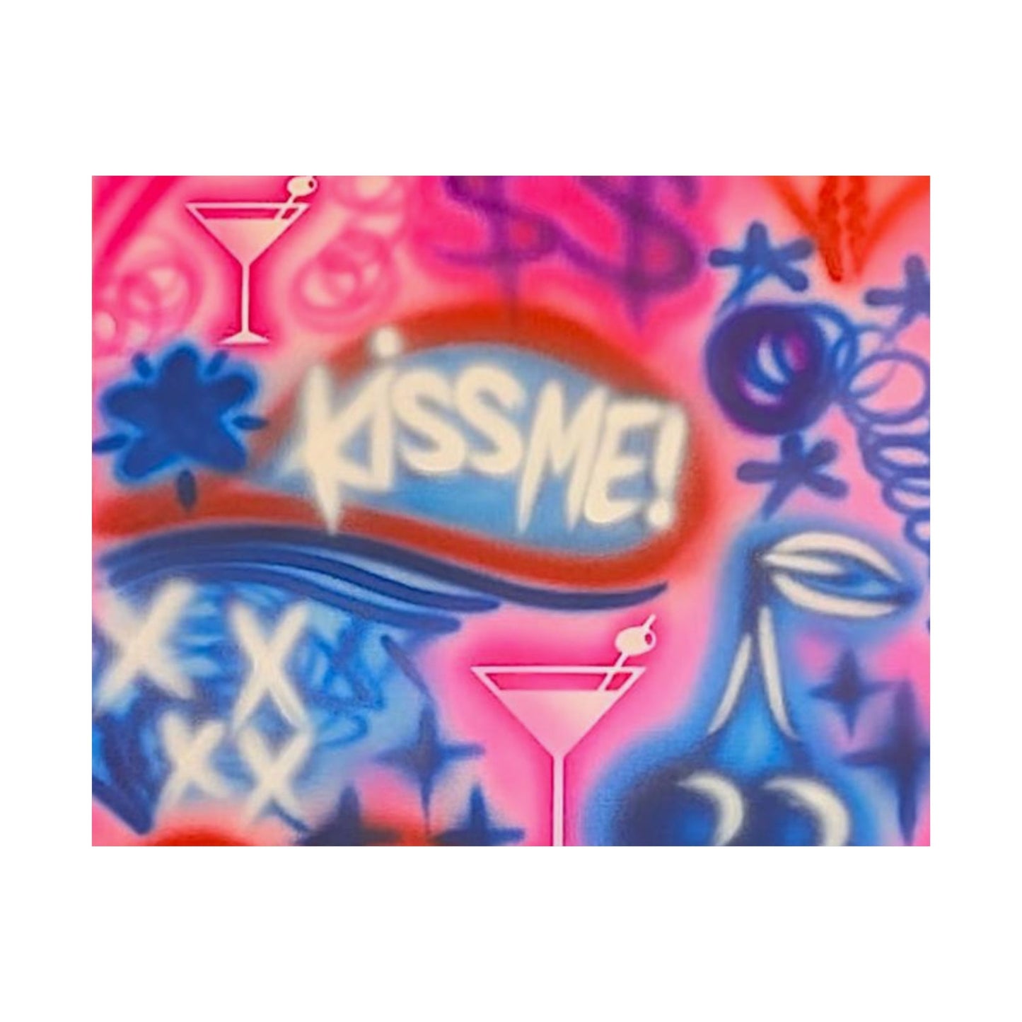 "kiss me pt. 2" airbrush horizontal print