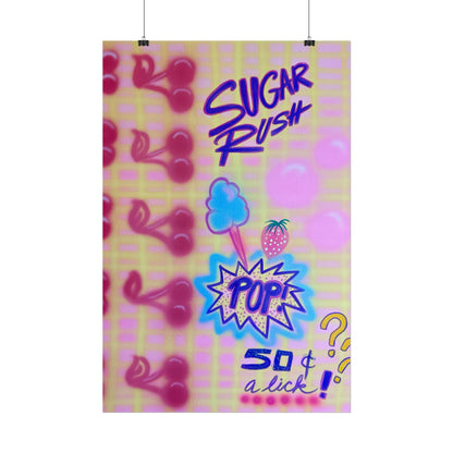 "sugar rush" airbrush rolled print