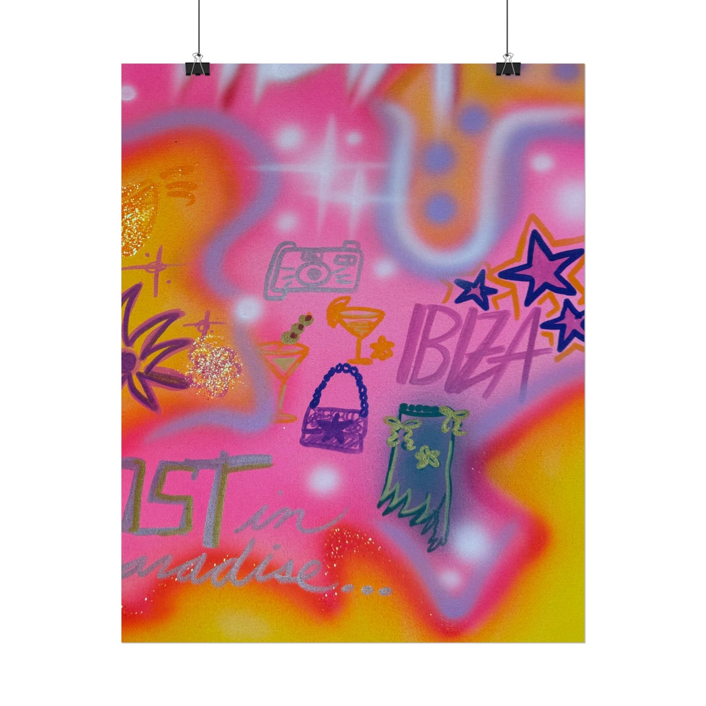 "ibiza" airbrush rolled print