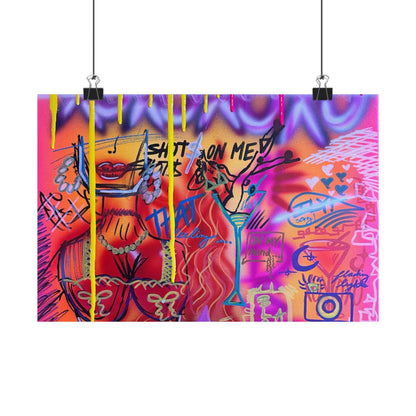 "shots on me!" airbrush horizontal print