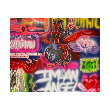 "im an angel" airbrush horizontal print