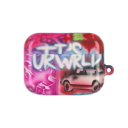 "it's ur WRLD" airbrush airpod cases