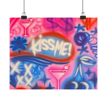 "kiss me pt. 2" airbrush horizontal print
