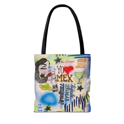 "salted lime" airbrush tote bag