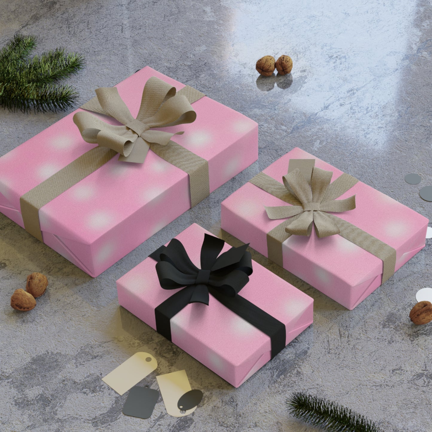 "strawberry swirl polka dot" airbrush wrapping paper