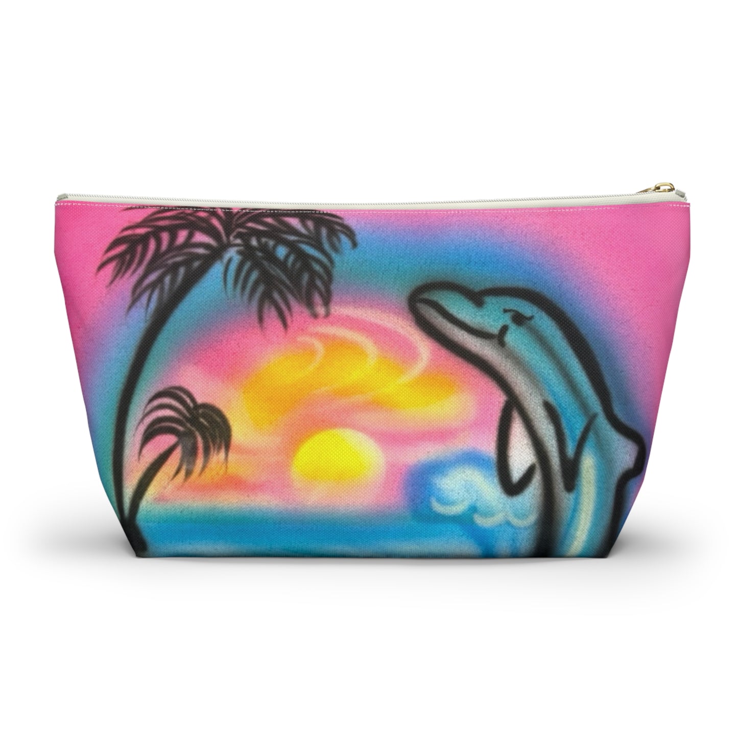 "dolphin love" airbrush makeup pouch
