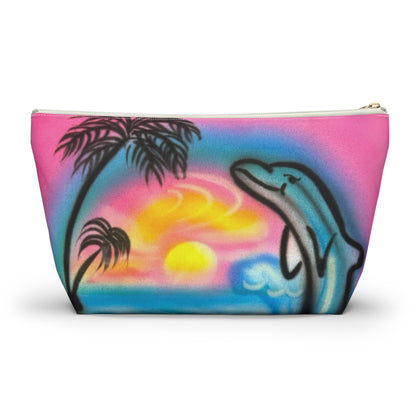 "dolphin love" airbrush makeup pouch