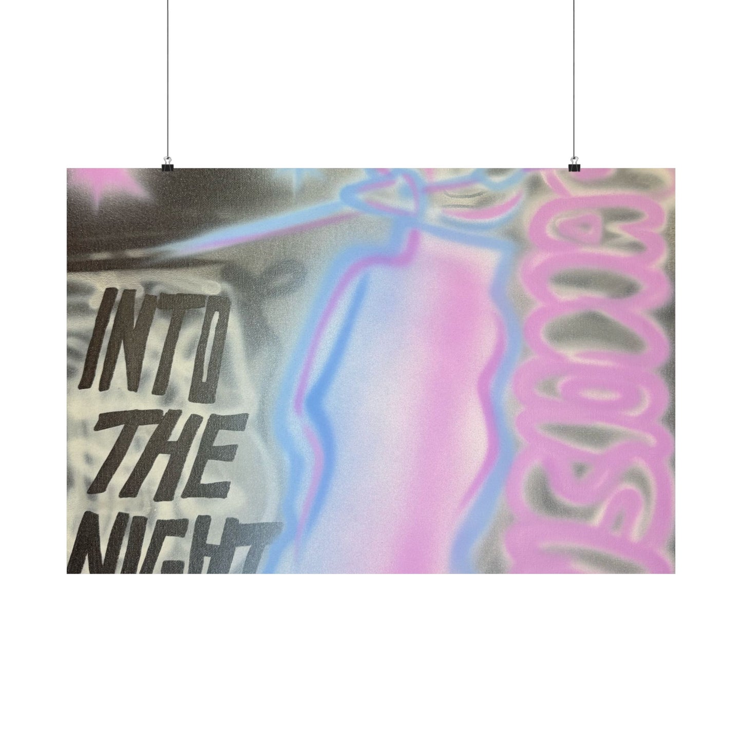 "into the night" airbrush horizontal print