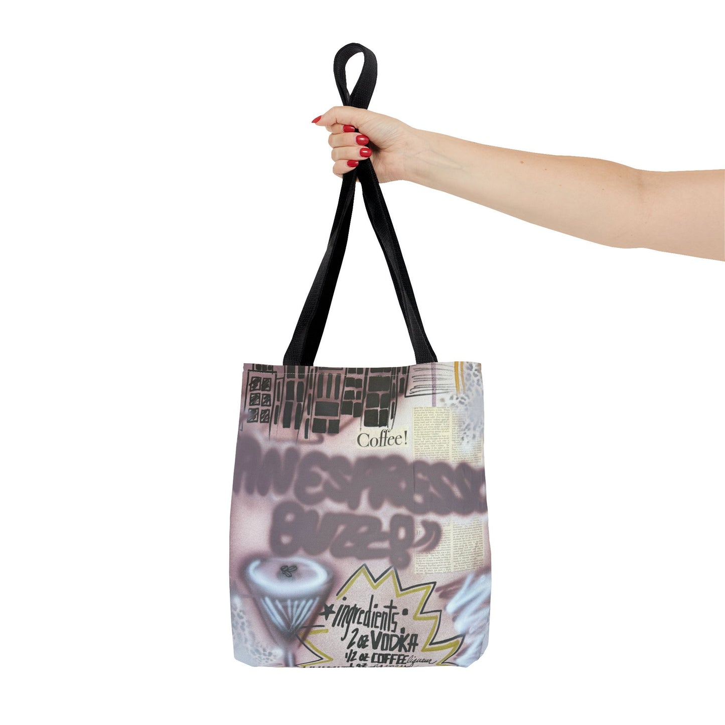 "espresso martini" airbrush tote bag