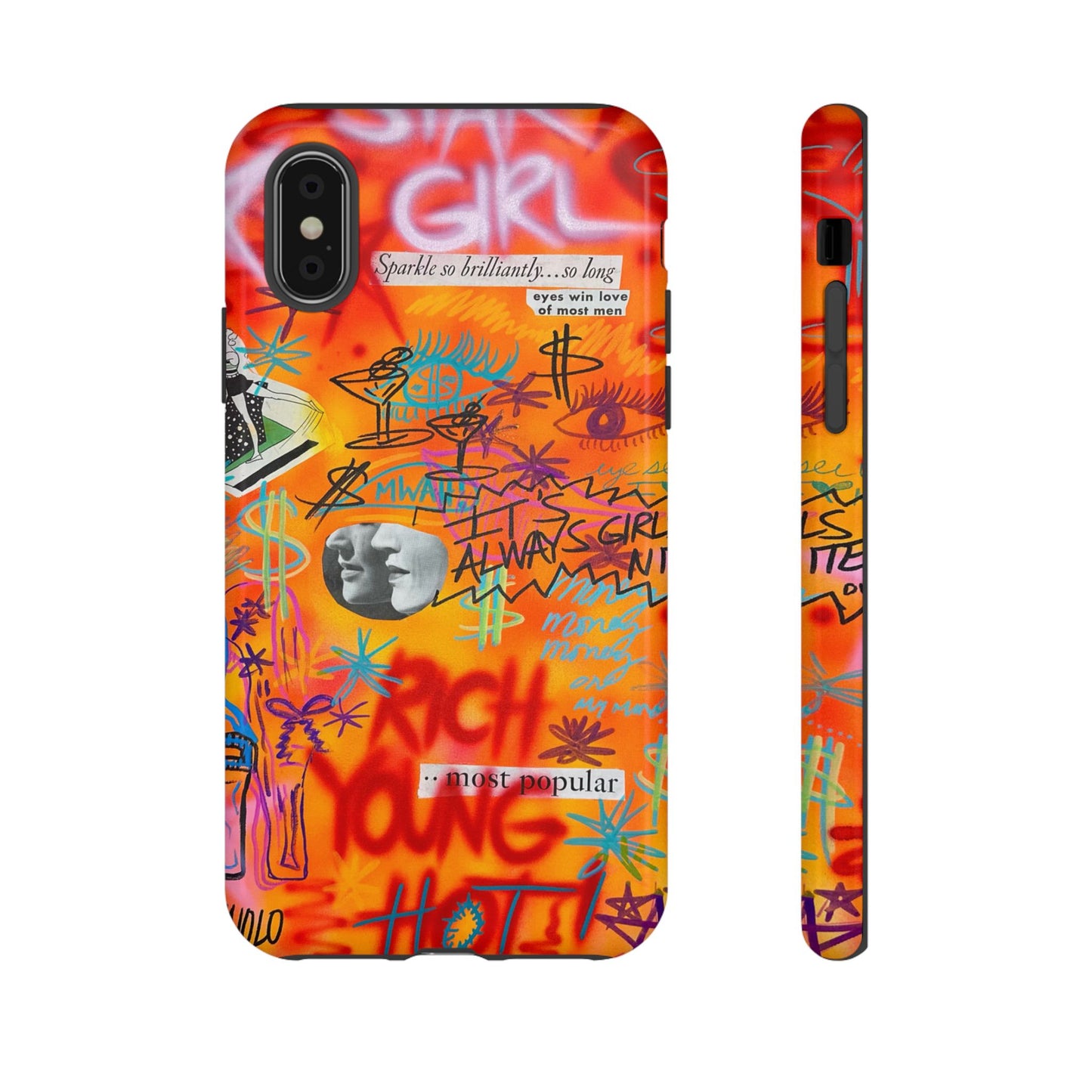 "rich, young, hot" airbrush iPhone case