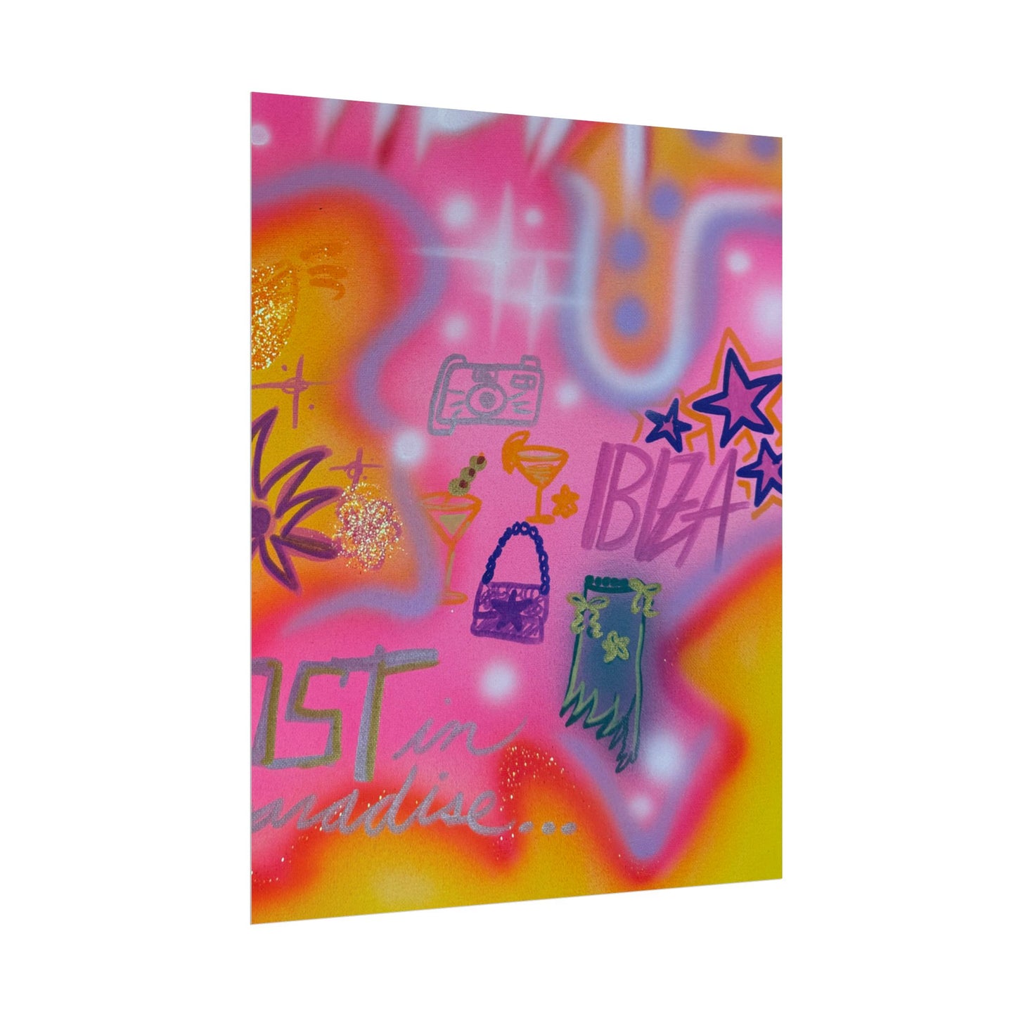 "ibiza" airbrush rolled print