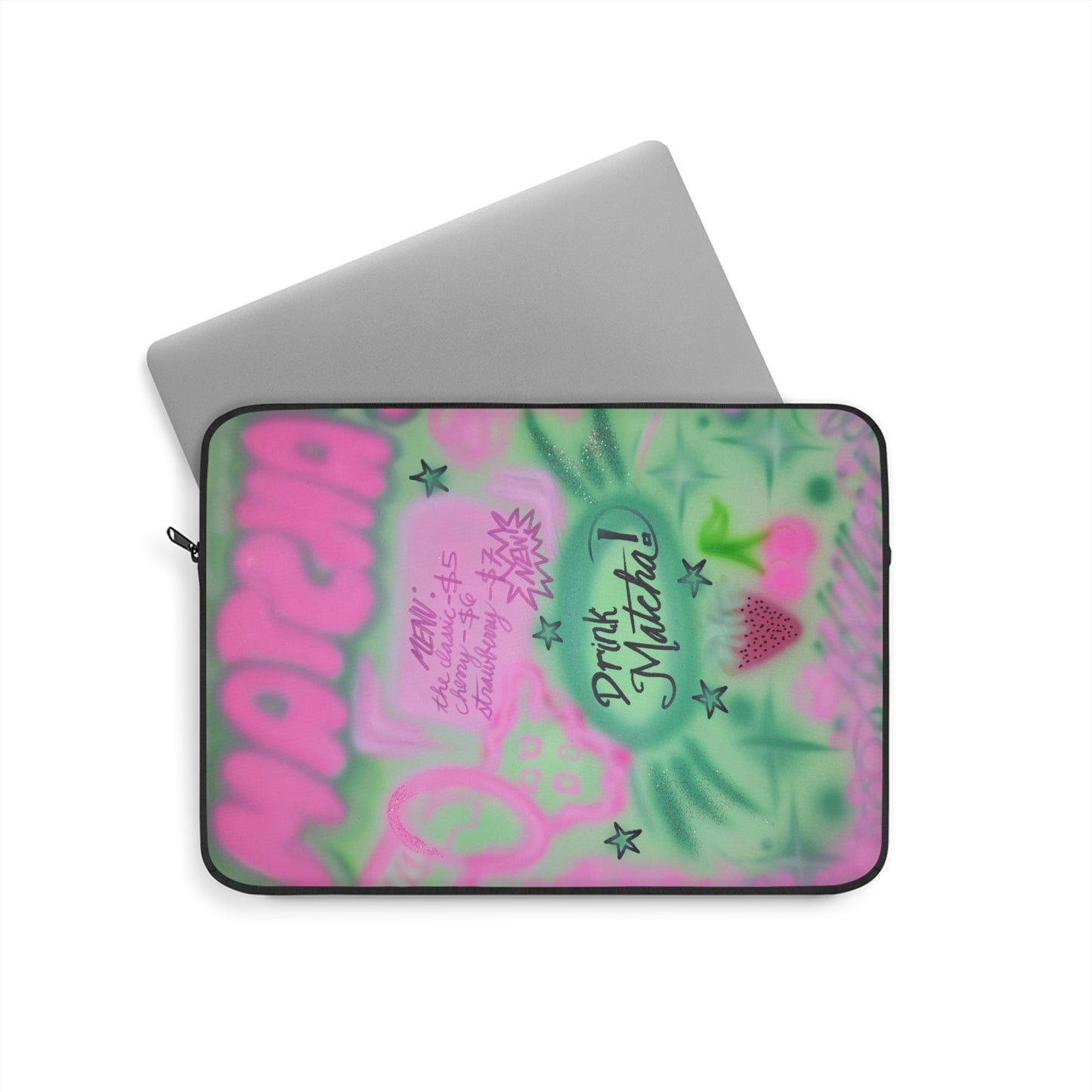 "matcha!" airbrush laptop sleeve