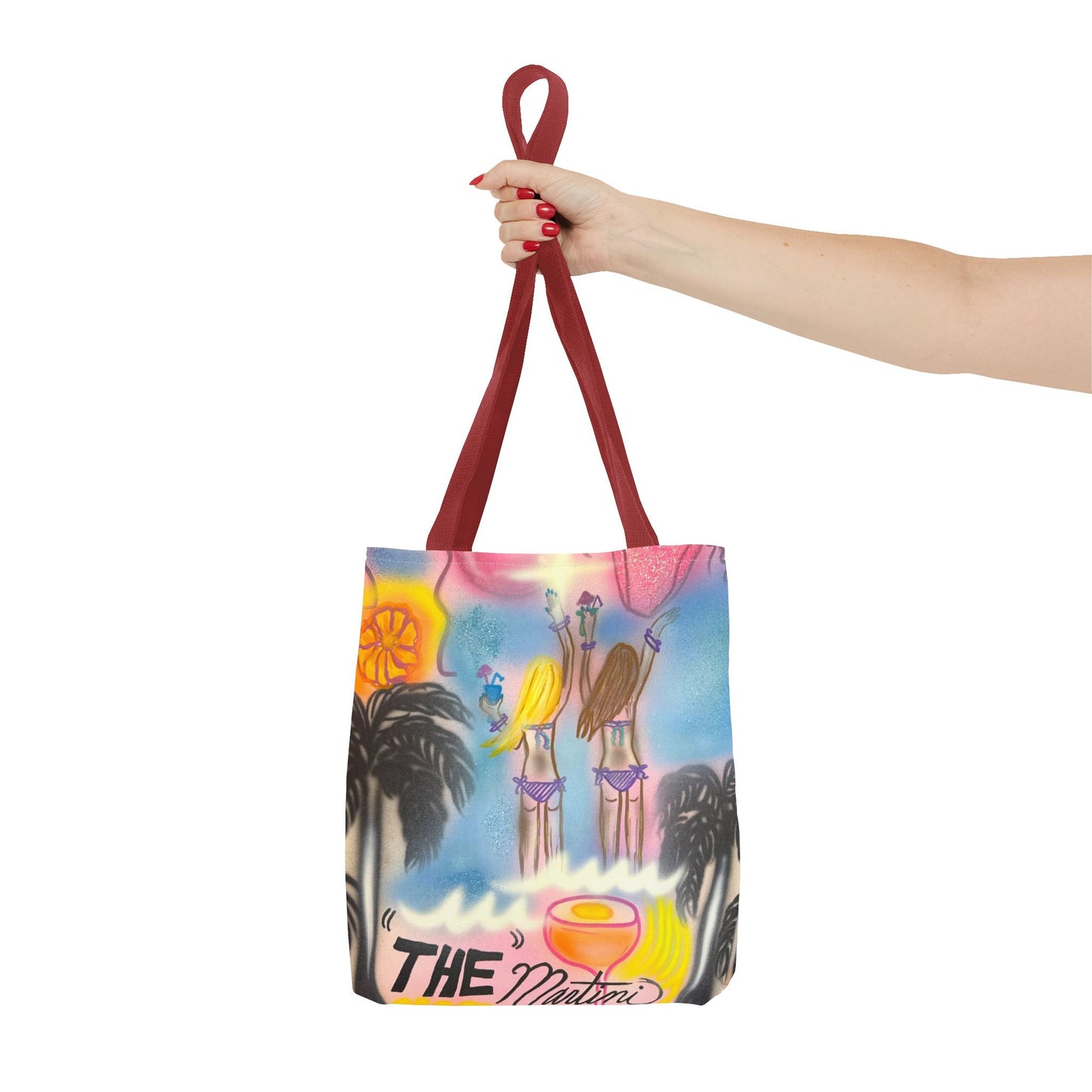 "kinis & tinis" airbrush tote bag