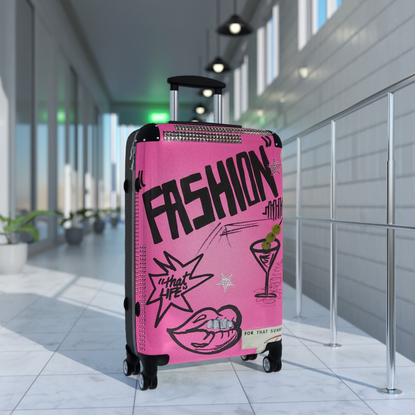 "high fashion" airbrush suitcase