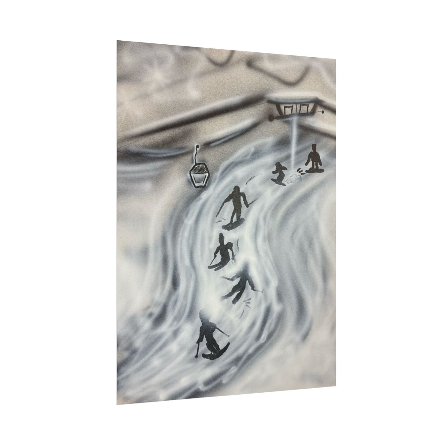 "arctic avalanche" airbrush rolled print