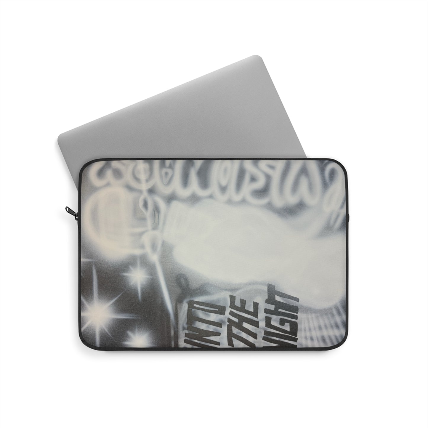 "into the night" airbrush laptop sleeve