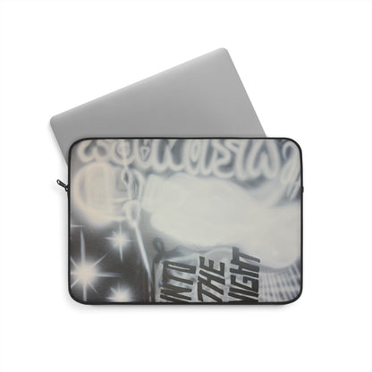 "into the night" airbrush laptop sleeve
