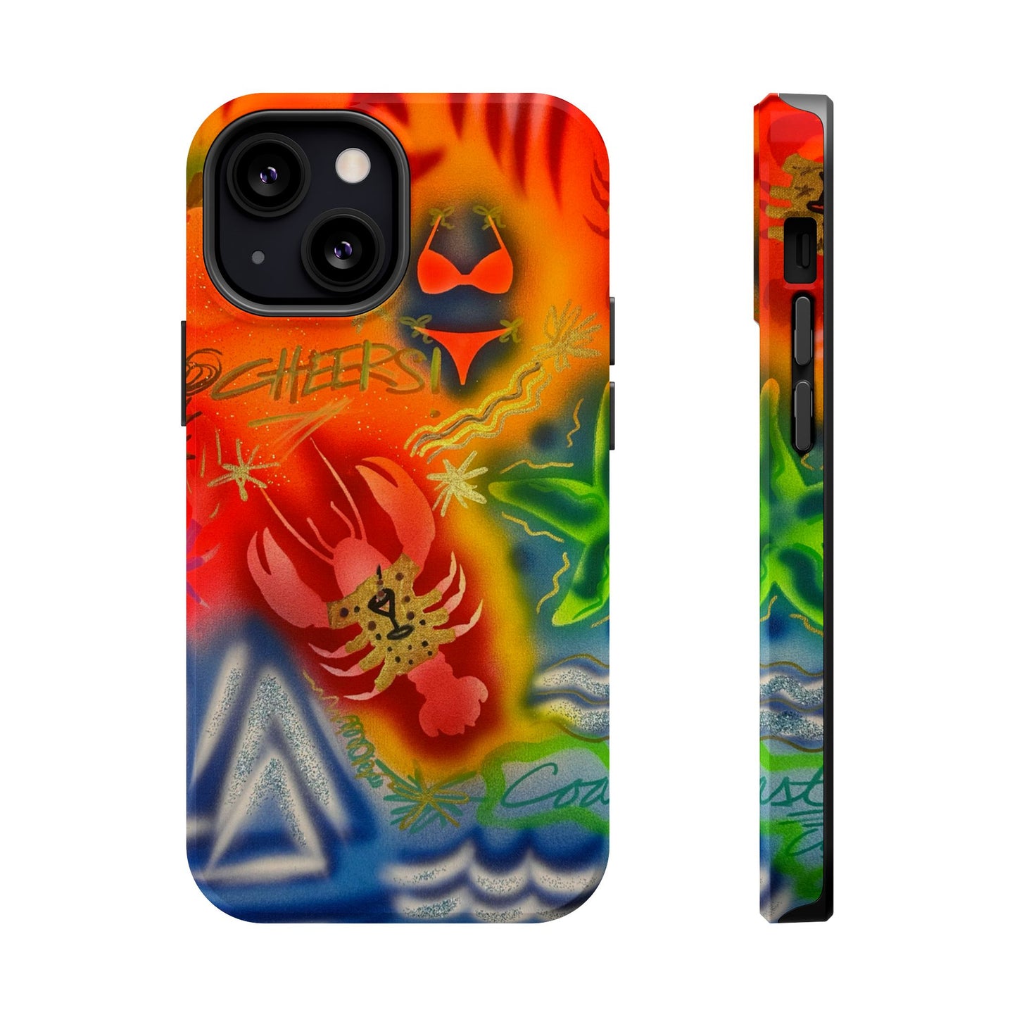 MagSafe "tipsy lobster" airbrush iPhone case