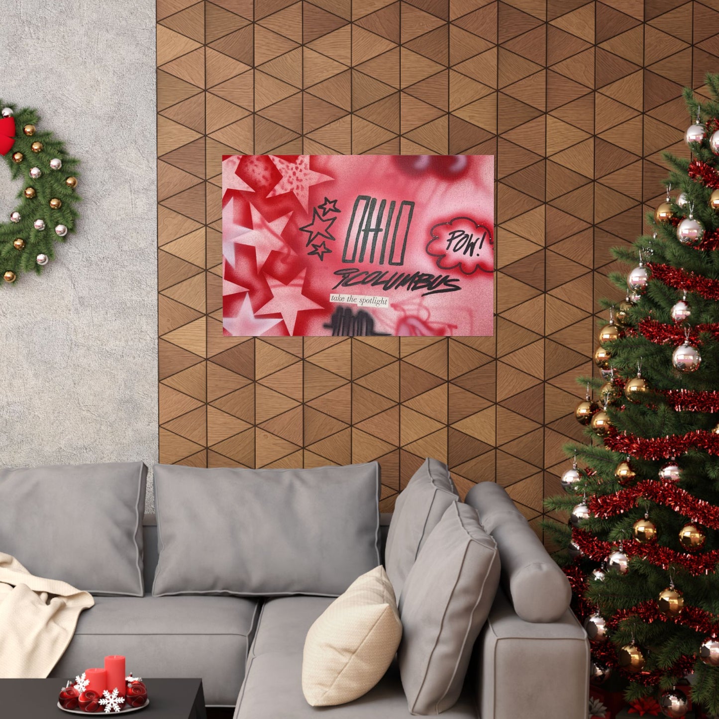 "columbus, ohio" airbrush horizontal print