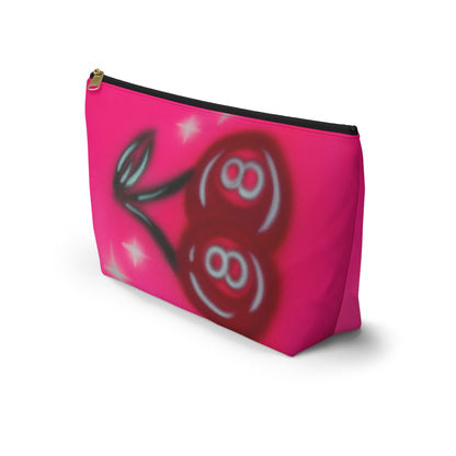 "cherry 8ball" airbrush makeup pouch