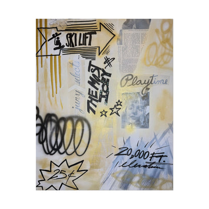 "golden glacier" airbrush rolled print