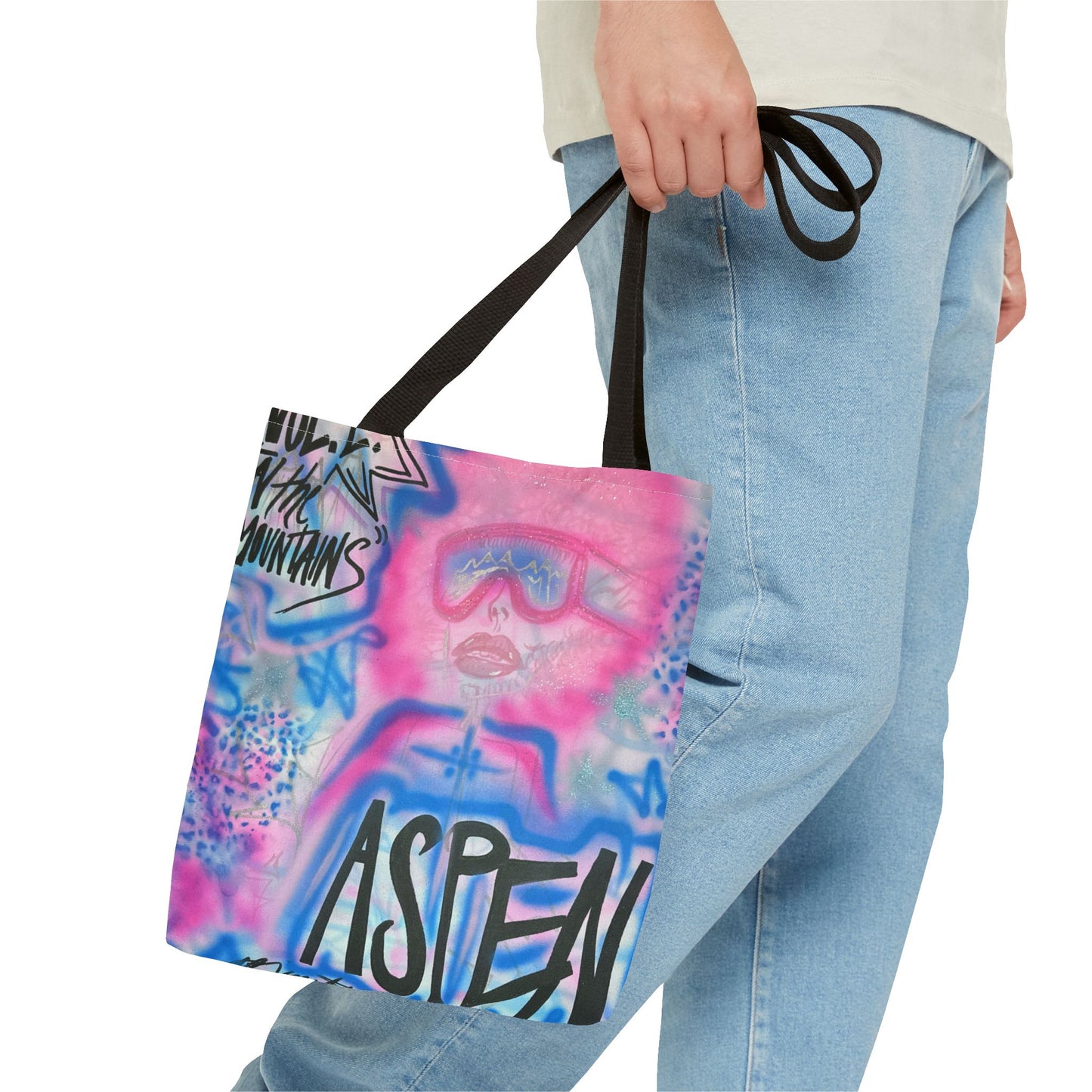 "aspen aspirations" airbrush tote bag