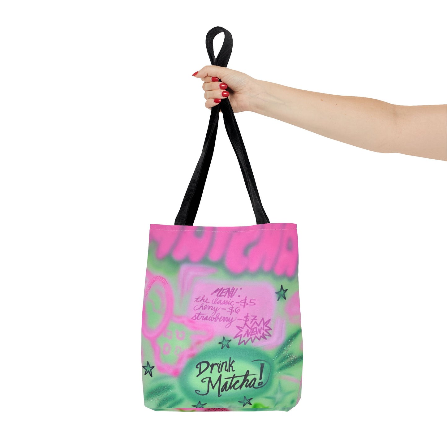 "matcha" airbrush tote bag