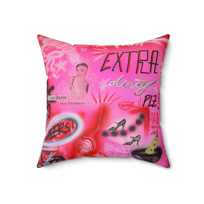 "extra dirty, plz" airbrush pillow