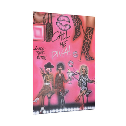 "party diva" airbrush rolled print