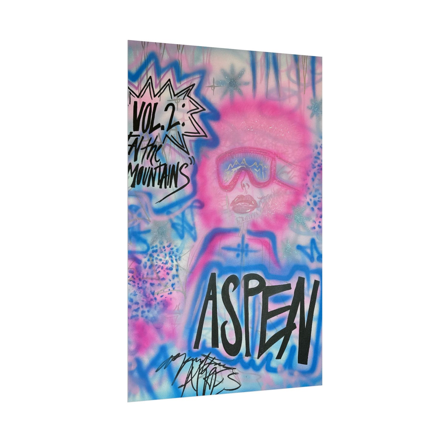 "aspen aspirations" airbrush rolled print