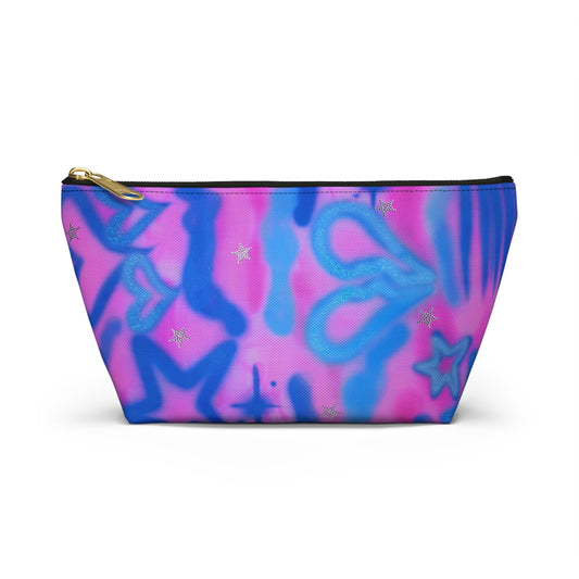 "blue camo" airbrush makeup pouch