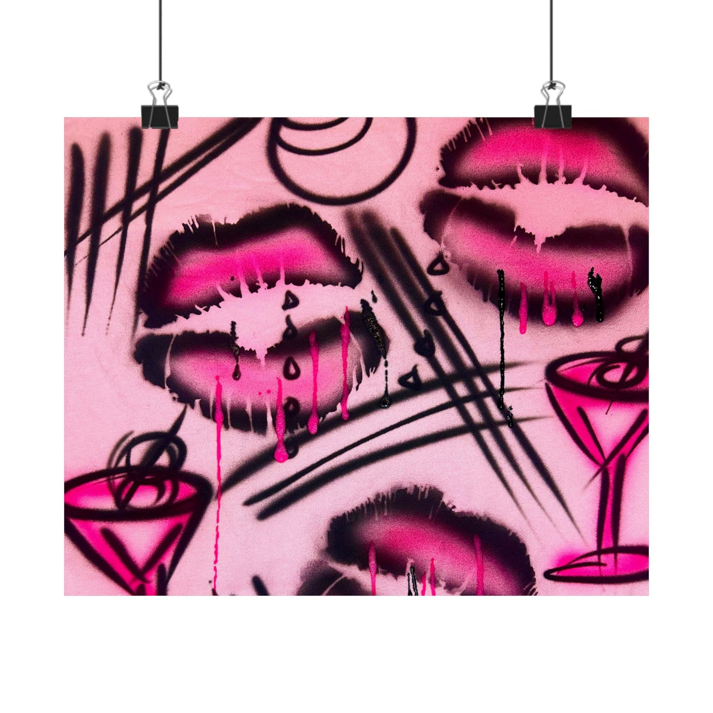 "glossy pout" airbrush horizontal print